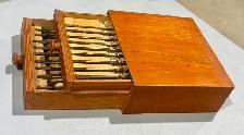 Vintage Steel Auger Set In Handmade Wooden Box