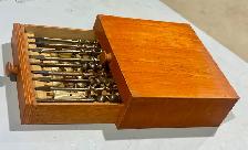 Vintage Steel Auger Set In Handmade Wooden Box - Photo 5