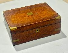 Antique Victorian Era Rosewood Writing Box (w Brass Accents) - Photo 2