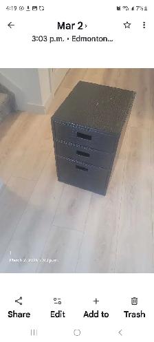 3 drawers side table