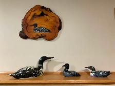 Loons - wooden picture and ornaments
