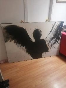 Dark Angel painting hangs up