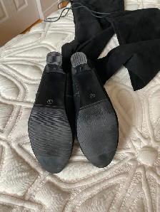 Bottes hautes noires, au-dessus du genou, à mollet larges - Photo 3