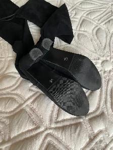 Bottes hautes noires, au-dessus du genou, à mollet larges - Photo 4