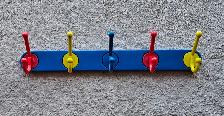 NEW WALL MOUNTED HOOK RACK WITH 5 HOOKS