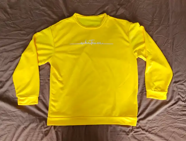 BRAND NEW MEN'S CREW NECK LONG SLEEVE T-SHIRT (2XL - YELLOW)