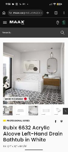 MAAX Rubix Acrylic Alcove Left-Hand Drain Bathtub - Photo 4