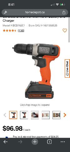 20 V Black & Decker power drill - Photo 2