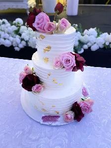 Best Wedding Cakes GTA , Pink burgundy flowers wedding cake - Photo 6
