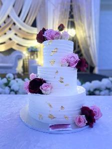 Best Wedding Cakes GTA , Pink burgundy flowers wedding cake - Photo 7