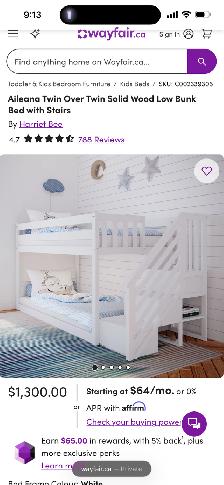 NEW Harriet Bee Solid Wood Twin Bunk Bed with Stairs - Photo 2