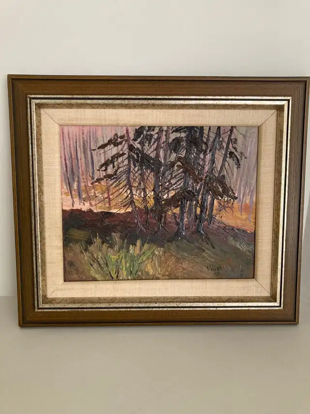 Black Spruce - Framed Oil Painting by T. West