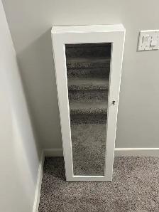 Mirrored White Jewellery Cabinet