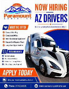 HIRING AZ Drivers for ON to USA - Mid-west