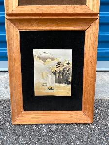 Vertical Triptych of Framed Asian Style Artwork. - Photo 4