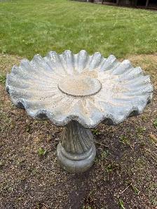 Bird bath - solid stone 26.5" diameter $40