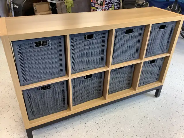 Shelving unit - wicker boxes