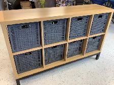 Shelving unit - wicker boxes