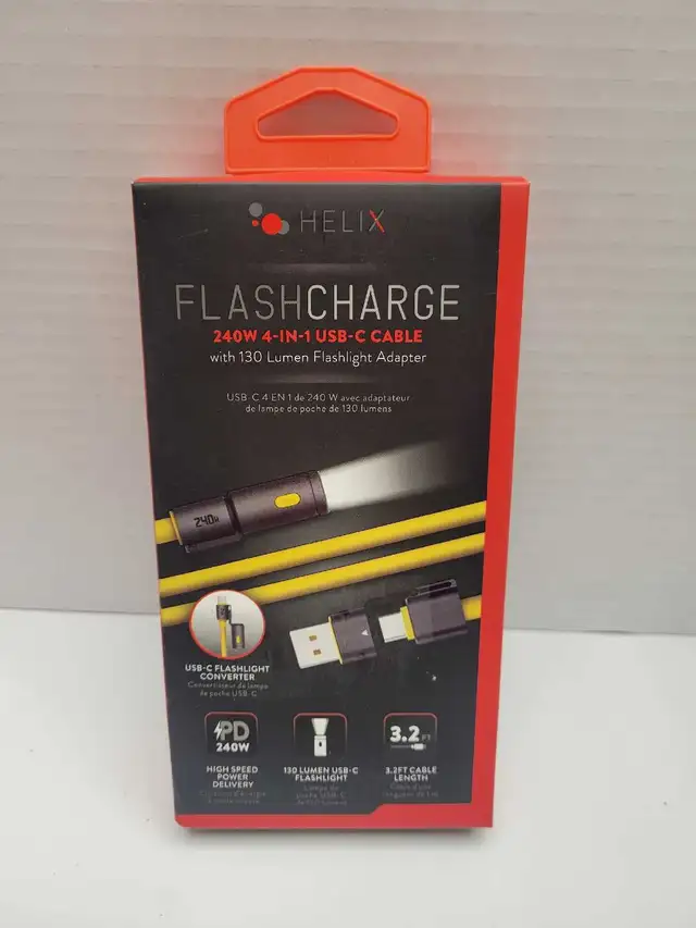 Helix Flash Charge Flashlight USB charging cable