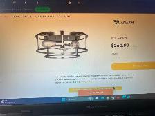 NEW IN THE BOX CANARM MALENE SEMI-FLUSH MOUNT, BRUSHED NICKLE LI