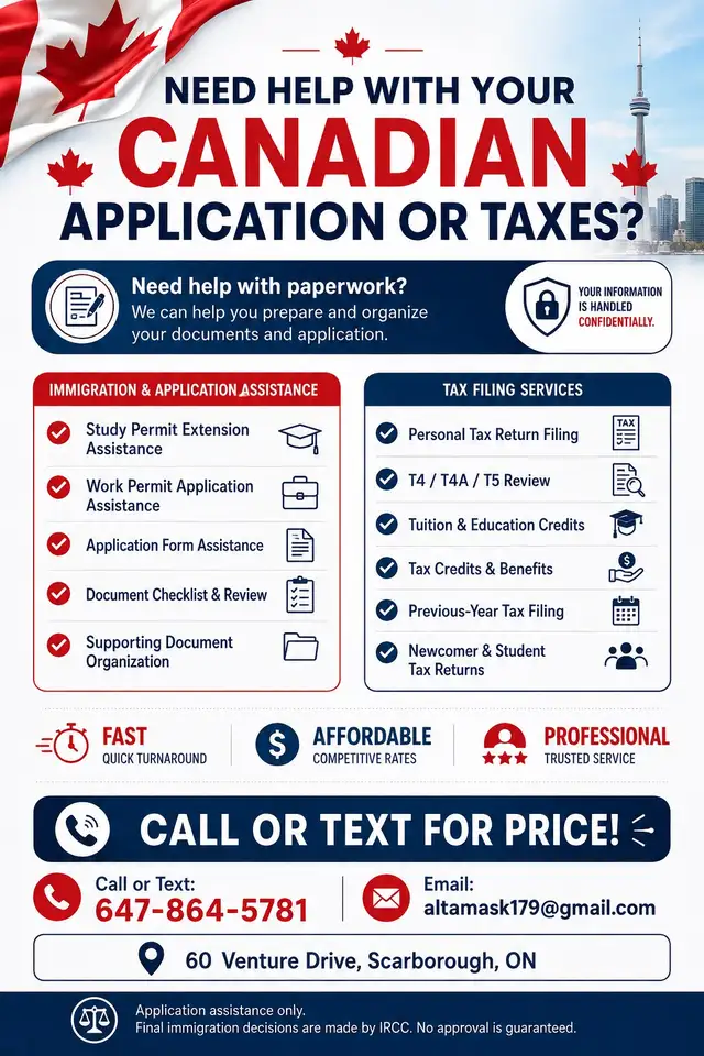 NEED HELP WITH YOUR CANADIAN APPLICATION OR TAXES?