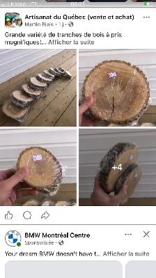 Bois en rondins & rondelles en vente