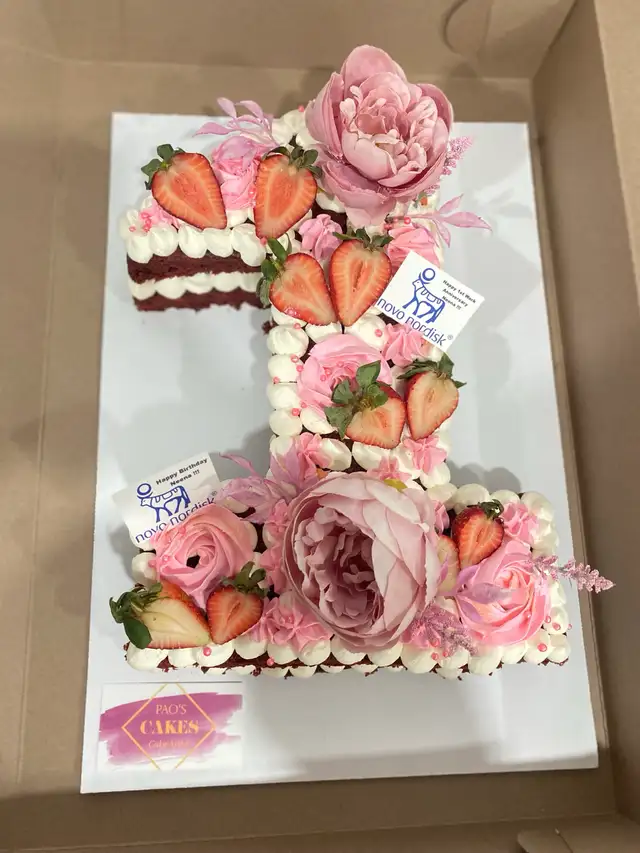 Number cakes, letter cakes custom floral cakes