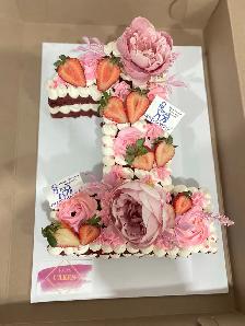 Number cakes, letter cakes custom floral cakes