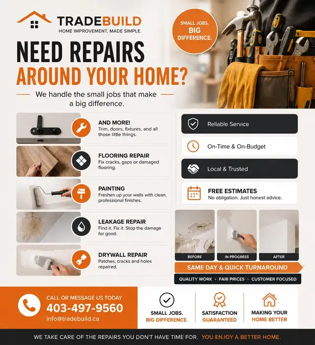 Home Repairs & Handyman Services Calgary | Drywall, Painting, Fl