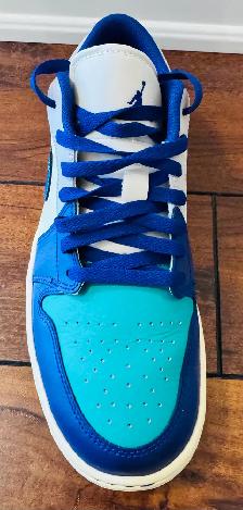 Nike Air Jordan 1 Low Men’s Shoes – 10.5 – Blue/Turquoise/Wh - Photo 4