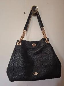 Coach Purse / Bag - Black / Gold - Photo 4