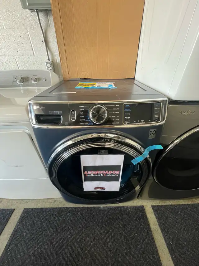 NEW 28" GE Profile Front Load Washer (Sapphire Blue) Stackable