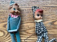 2 Antique Knee-Hugger Elf Christmas Decorations ! - Photo 3
