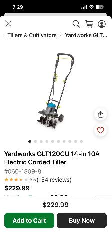 Yardworks 10A Electric Corded Tiller - Photo 3