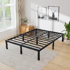 Like new steel Queen bed frame, sturdy, very compact