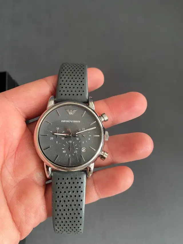 $100 Men’s Emporio Armani Luigi Grey Dial Chronograph Quartz.