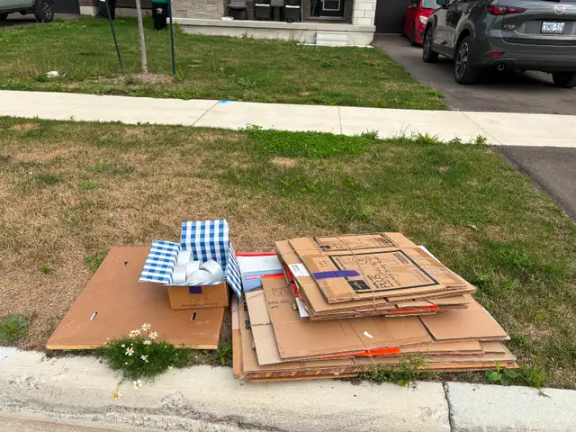 Free moving cardboard boxes and tapes