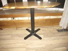 HARD ROCK MAPLE LIVE EDGE TABLE HEAVY CAST IRON BASE