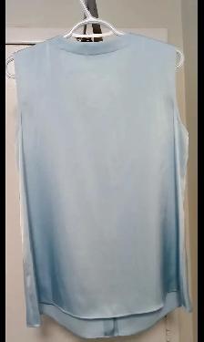 Calvin Klein women's baby blue silky shimmer blouse $10 - Photo 3