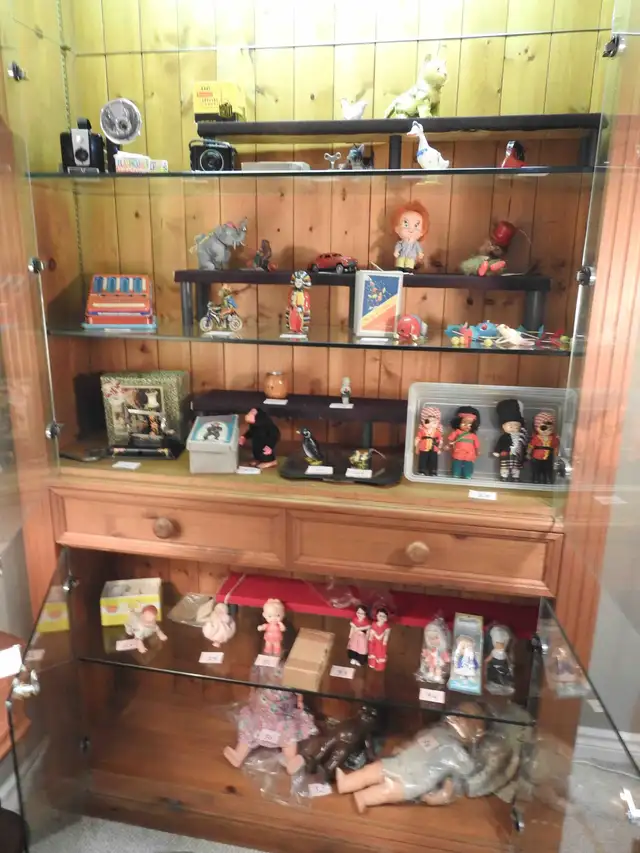 vintage small tin toys and other toys 1940 to 1950's,  75% off