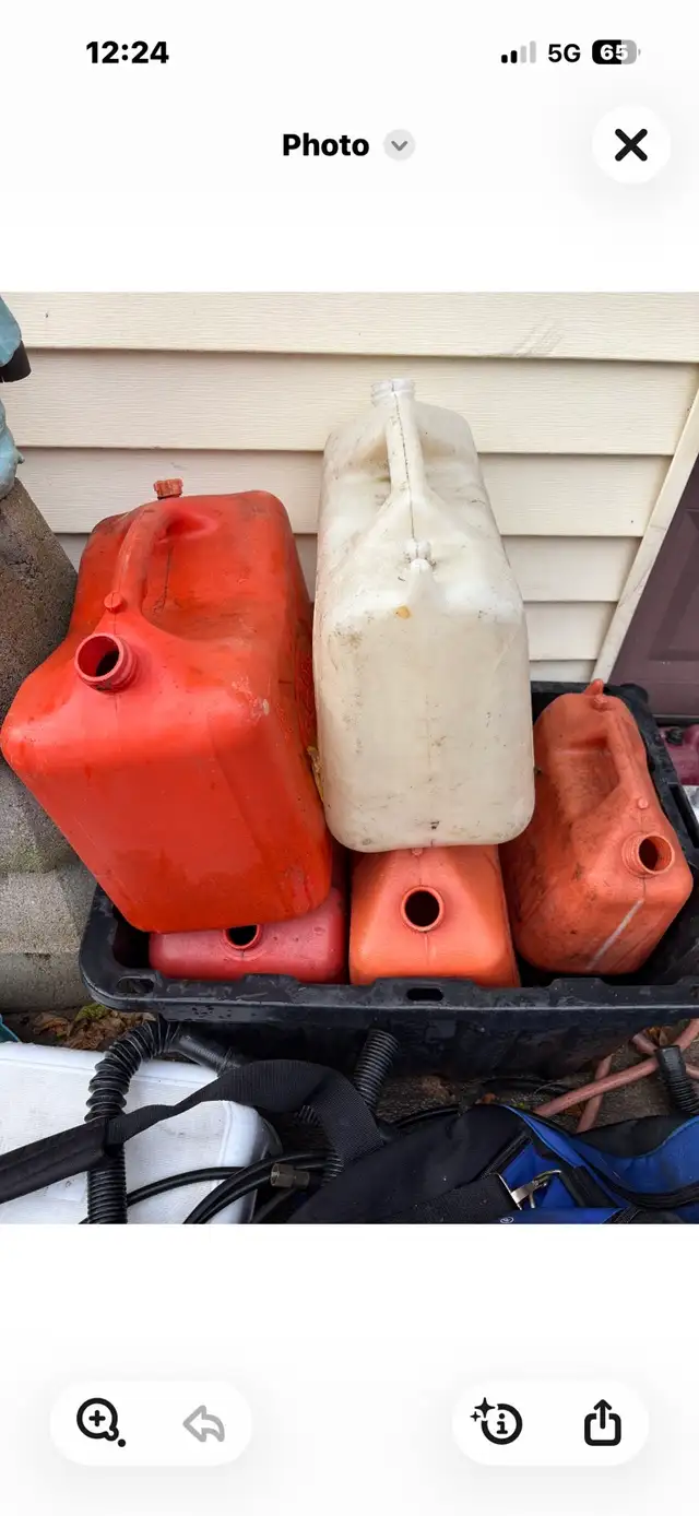 Gas cans.