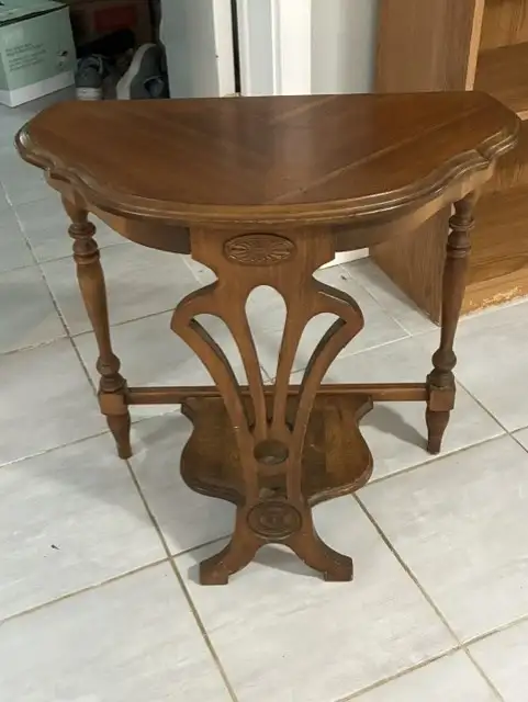 MOVING SALE - Antique Half-Moon Table