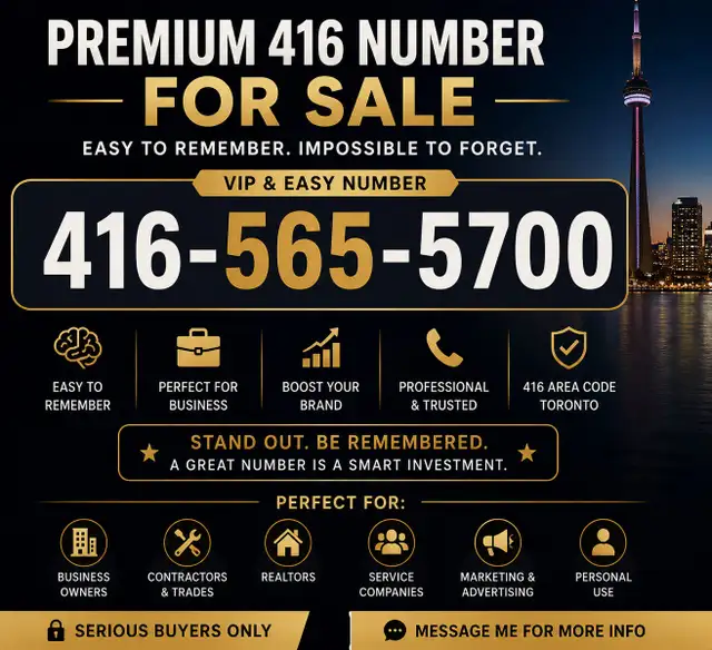 Premium Easy-to-Remember Phone Number for Sale – 416-565-5700