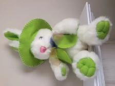 BEAU GRAND LAPIN NEUF SUPER-DOUX BLANC VERT 19'DE HAUT: $15.00 - Photo 2