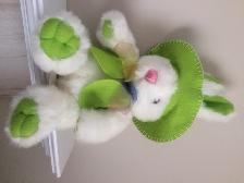 BEAU GRAND LAPIN NEUF SUPER-DOUX BLANC VERT 19'DE HAUT: $15.00 - Photo 3