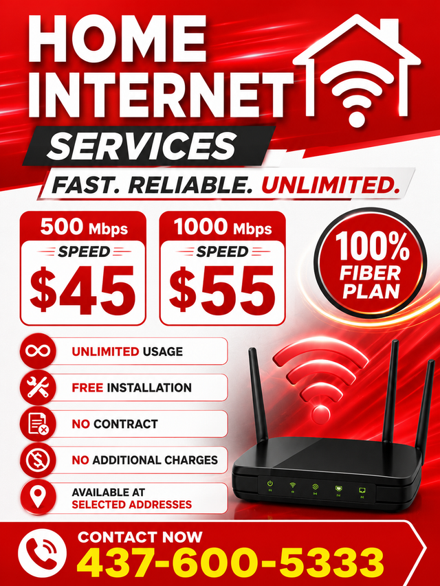 Cheap Home Internet | 500 Mbps $45 | Fiber Internet