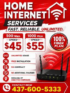 Cheap Home Internet | 500 Mbps $45 | Fiber Internet