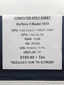 Mircosoft Surface 4 Model 1979 Cracked Screen (#3082) - Photo 3