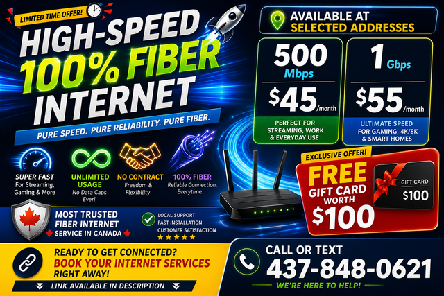BACK TO SCHOOL DEAL! 500 Mbps Fiber $45   FREE $100 GIFT CARD