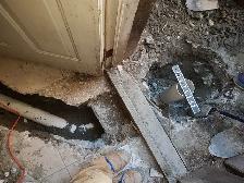 DRAIN SNAKE ROUGH IN WASHROOM SUMP PUMP ISSUE WATERPROOFING WET